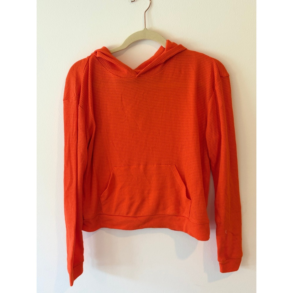 Out From Under Urban Outfitters Orange Waffle Knit Thermal Hoodie XS